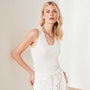 Cotton Linen Sweater Tank In White | James Perse Los Angeles