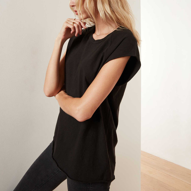 High Twist Jersey Shell Tank in Black | James Perse Los Angeles