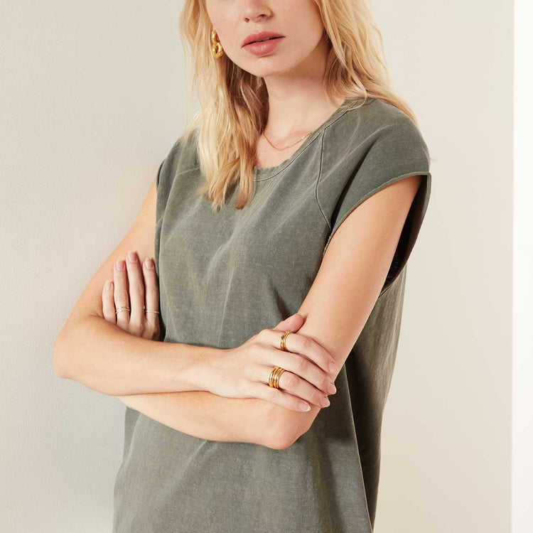 High Twist Jersey Shell Tank - Signet Pigment | James Perse Los Angeles