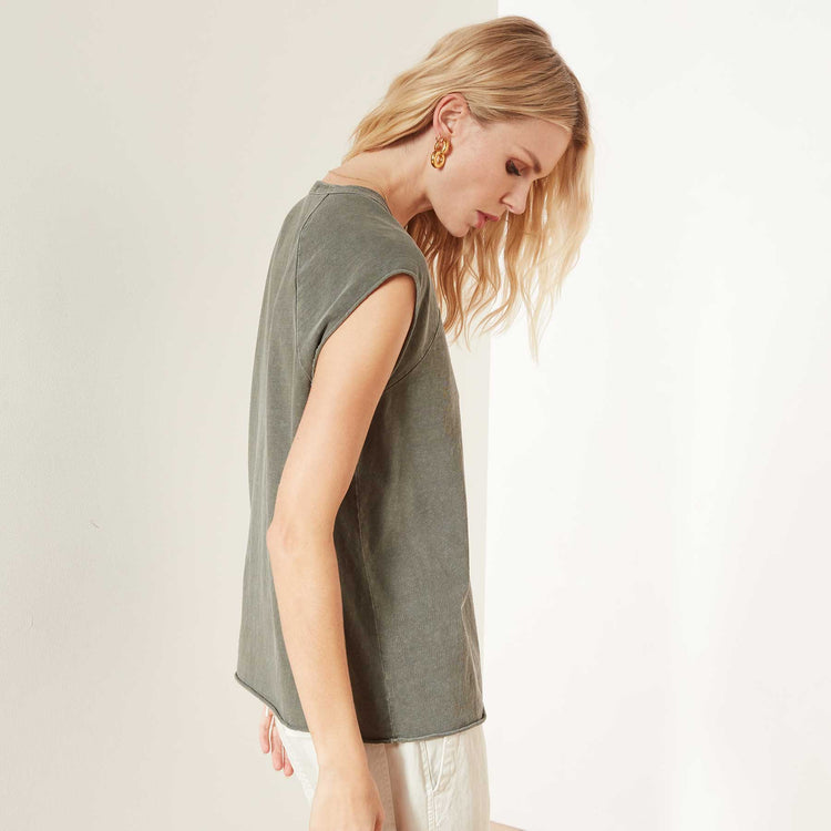 High Twist Jersey Shell Tank - Signet Pigment | James Perse Los Angeles