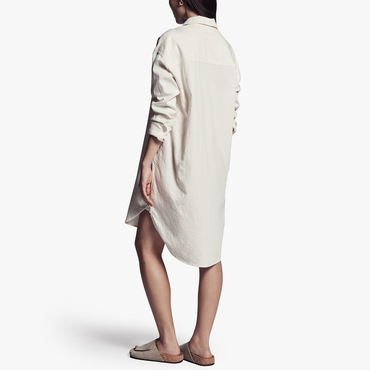 Cotton Military Shirt Dress In Vintage | James Perse Los Angeles