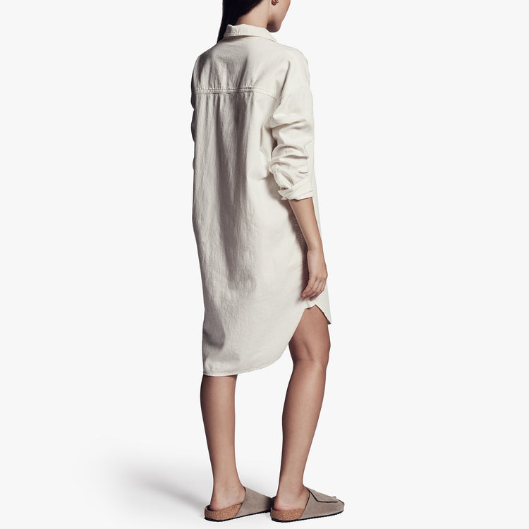Cotton Military Shirt Dress In Vintage | James Perse Los Angeles