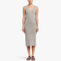Contrast Binding Fitted Rib Dress - Pale Heather Grey | James Perse Los Angeles