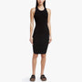 Satin Trim Rib Tank Dress in Black | James Perse Los Angeles