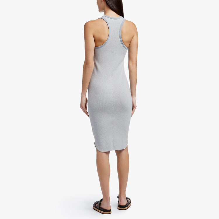 Sporty Trim Rib Tank Dress in Heather Grey/Grey | James Perse Los Angeles