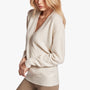 Crossover Cashmere Sweater In Ivory | James Perse Los Angeles