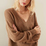 Lightweight Cashmere V Neck Sweater - Walnut | James Perse Los Angeles
