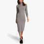 Micro Sueded Turtleneck Dress In Heather Grey | James Perse Los Angeles