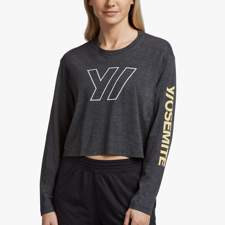 Y/OSEMITE Tech Jersey Cropped Tee In Black | James Perse Los Angeles