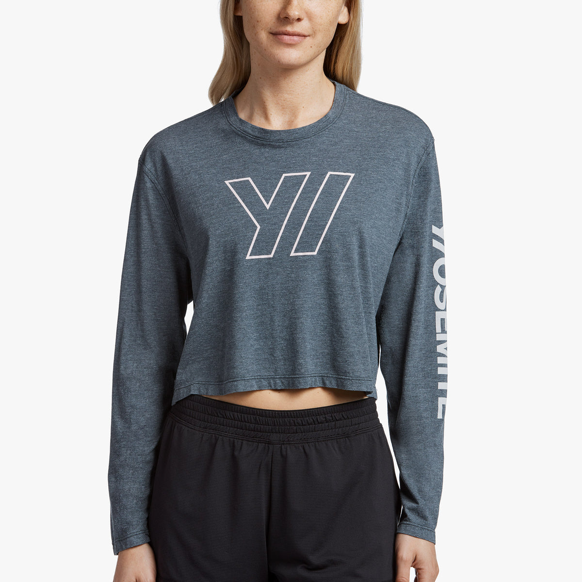 Y/OSEMITE Tech Jersey Cropped Tee In Petrol | James Perse Los Angeles