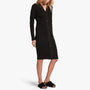 Ribbed Henley Dress In Black | James Perse Los Angeles