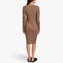 Ribbed Henley Dress In Sable | James Perse Los Angeles