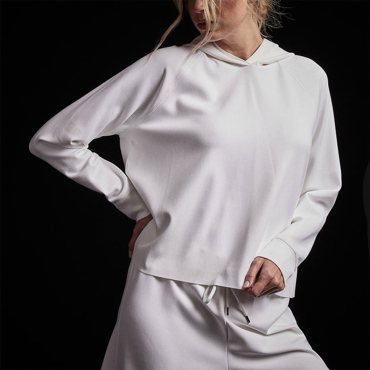 Double Knit Hoodie in White | James Perse Los Angeles