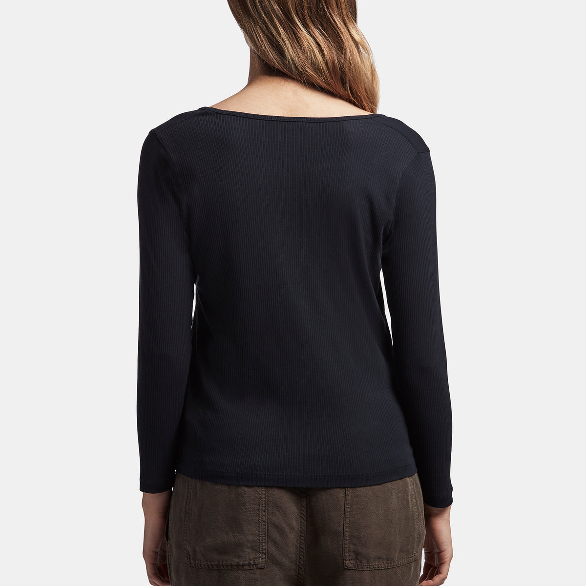 Ribbed Scoop Neck Tee In Deep | James Perse Los Angeles