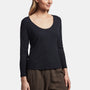Ribbed Scoop Neck Tee In Deep | James Perse Los Angeles
