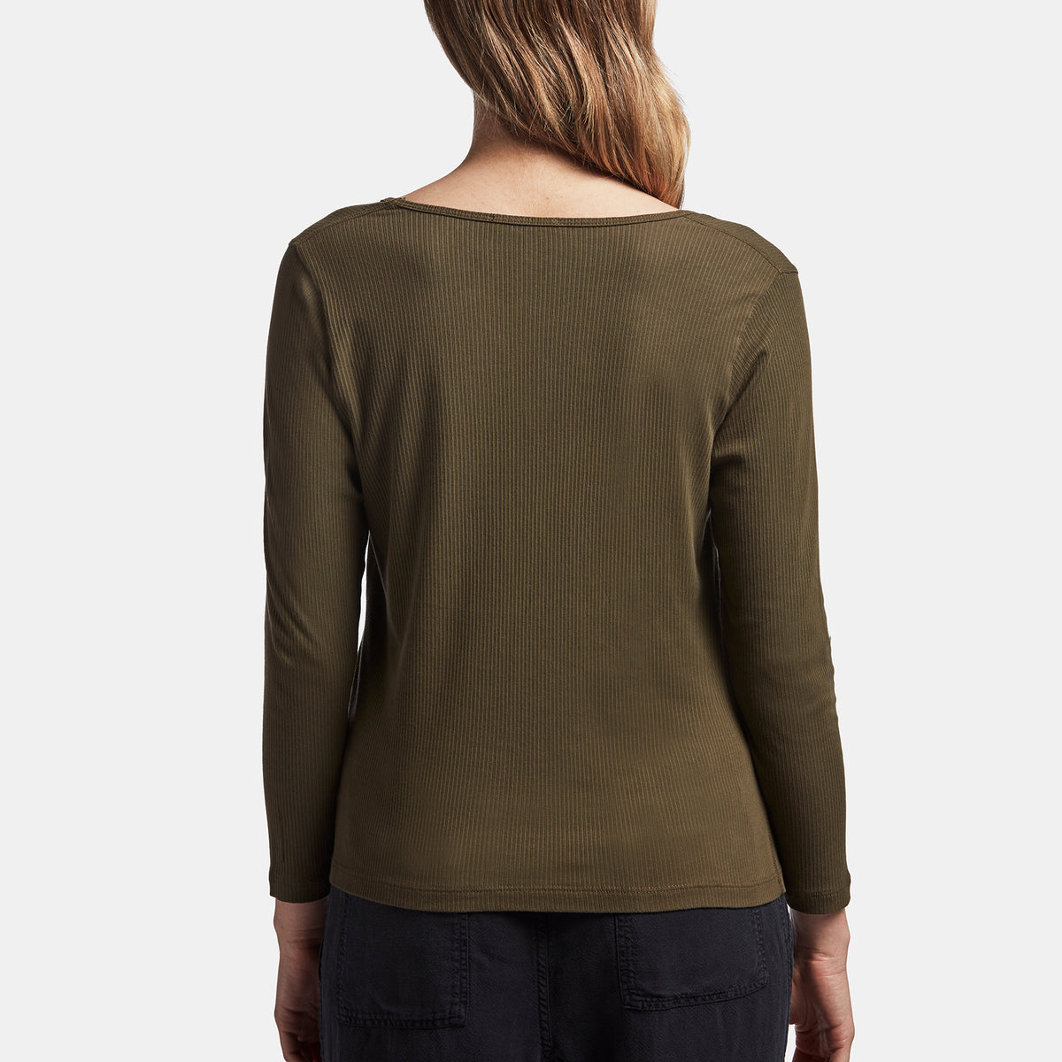 Ribbed Scoop Neck Tee In Sergeant | James Perse Los Angeles