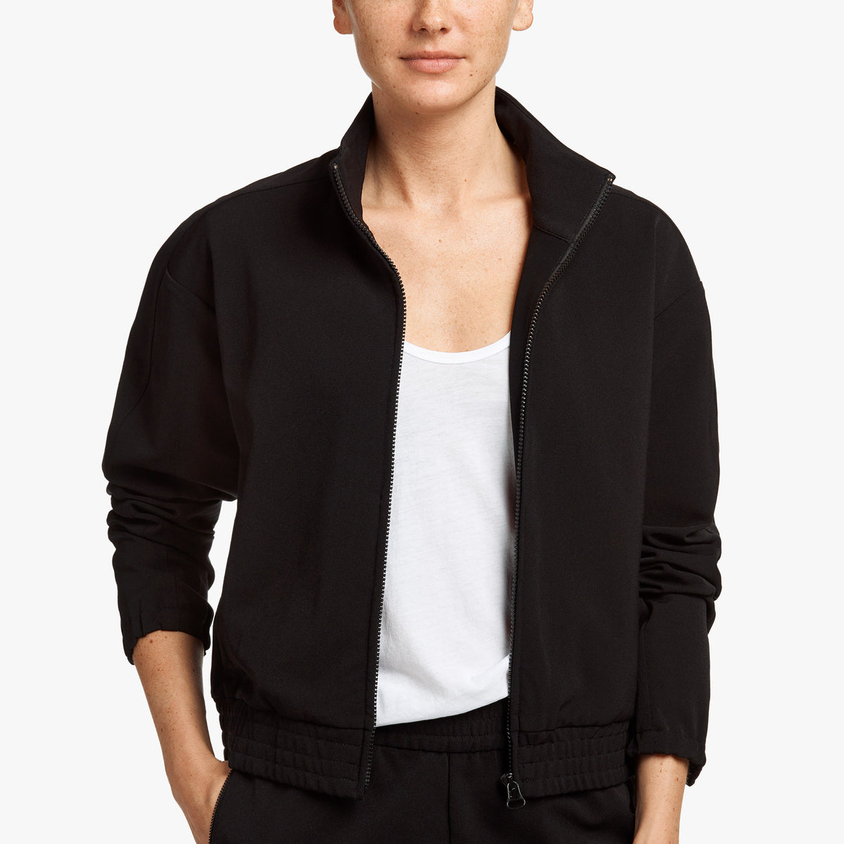 Nylon Merino Track Jacket In Black | James Perse Los Angeles