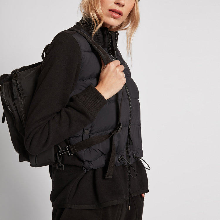 Y/OSEMITE Mixed Media Puffer Jacket In Black | James Perse Los Angeles