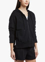 Side Zip Relaxed Hoodie in Black | James Perse Los Angeles