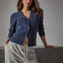 Shrunken Recycled Cashmere Cardigan in Prussian | James Perse Los Angeles