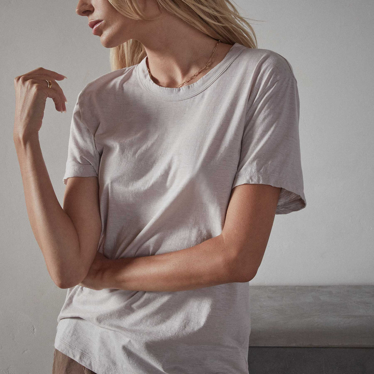 Recycled Lotus Jersey Knit Tee in Calamine | James Perse Los Angeles