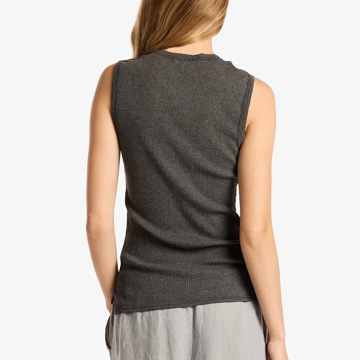 Rib Muscle Tank - Black | James Perse Los Angeles