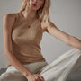 Rib Cut Away Tank in Bronze | James Perse Los Angeles