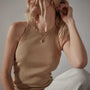 Rib Cut Away Tank in Bronze | James Perse Los Angeles