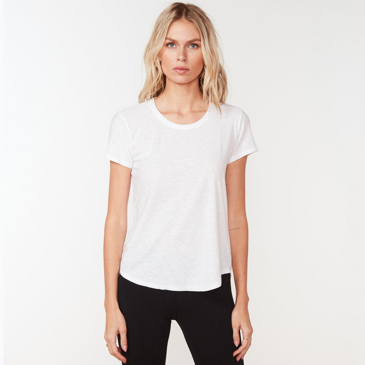 Cotton Crepe Tee In White | James Perse Los Angeles
