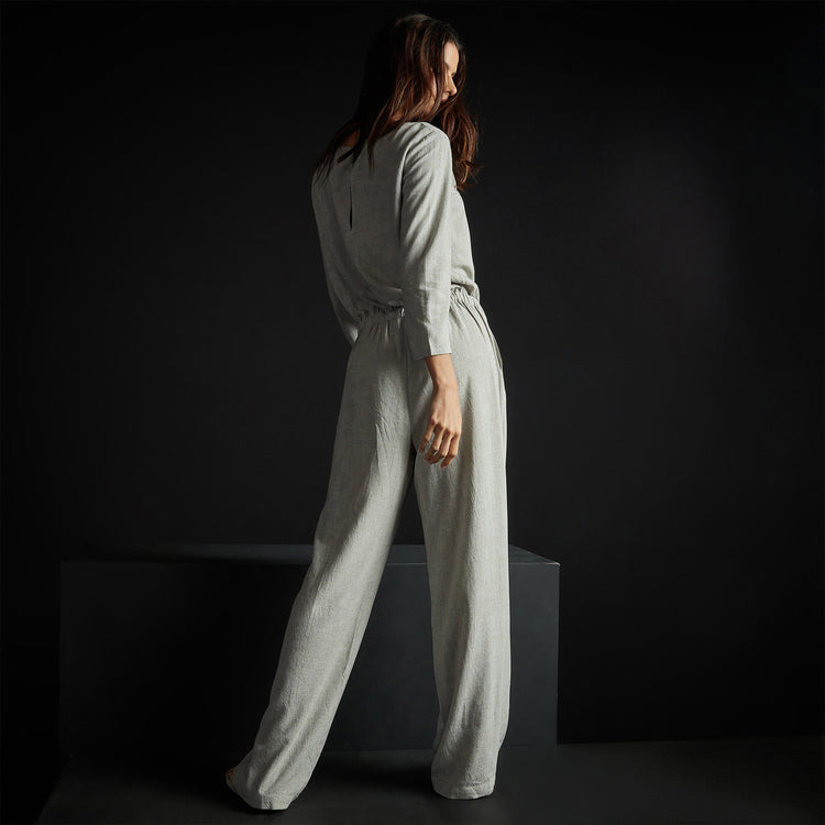 Back Keyhole Jumpsuit in Grey Melange | James Perse Los Angeles