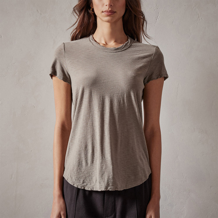 Sheer Slub Crew Neck Tee in Concrete | James Perse Los Angeles