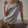 Sheer Slub Crew Neck Tee in Heather Grey | James Perse Los Angeles