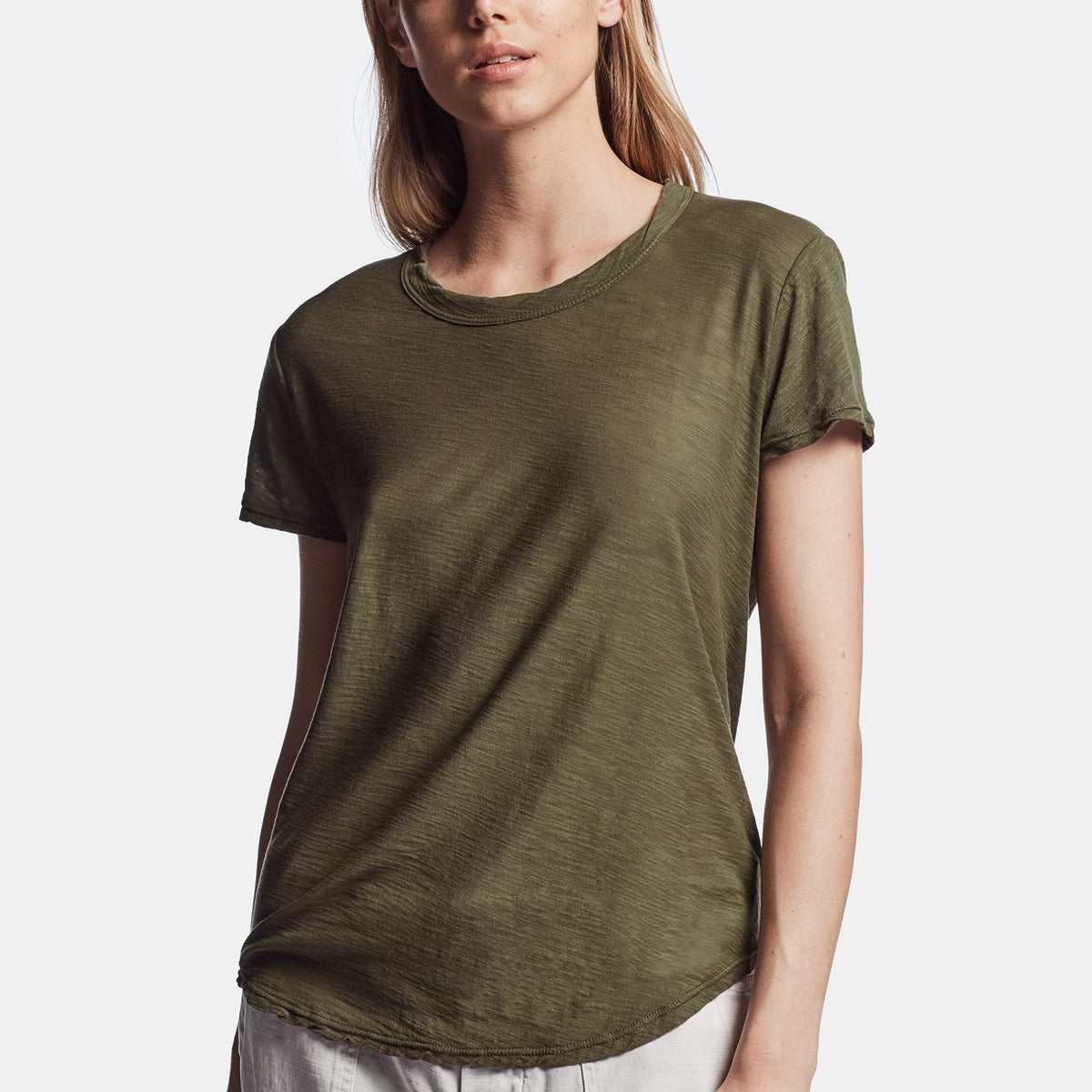 Sheer Slub Crew Neck Tee in Sergeant | James Perse Los Angeles