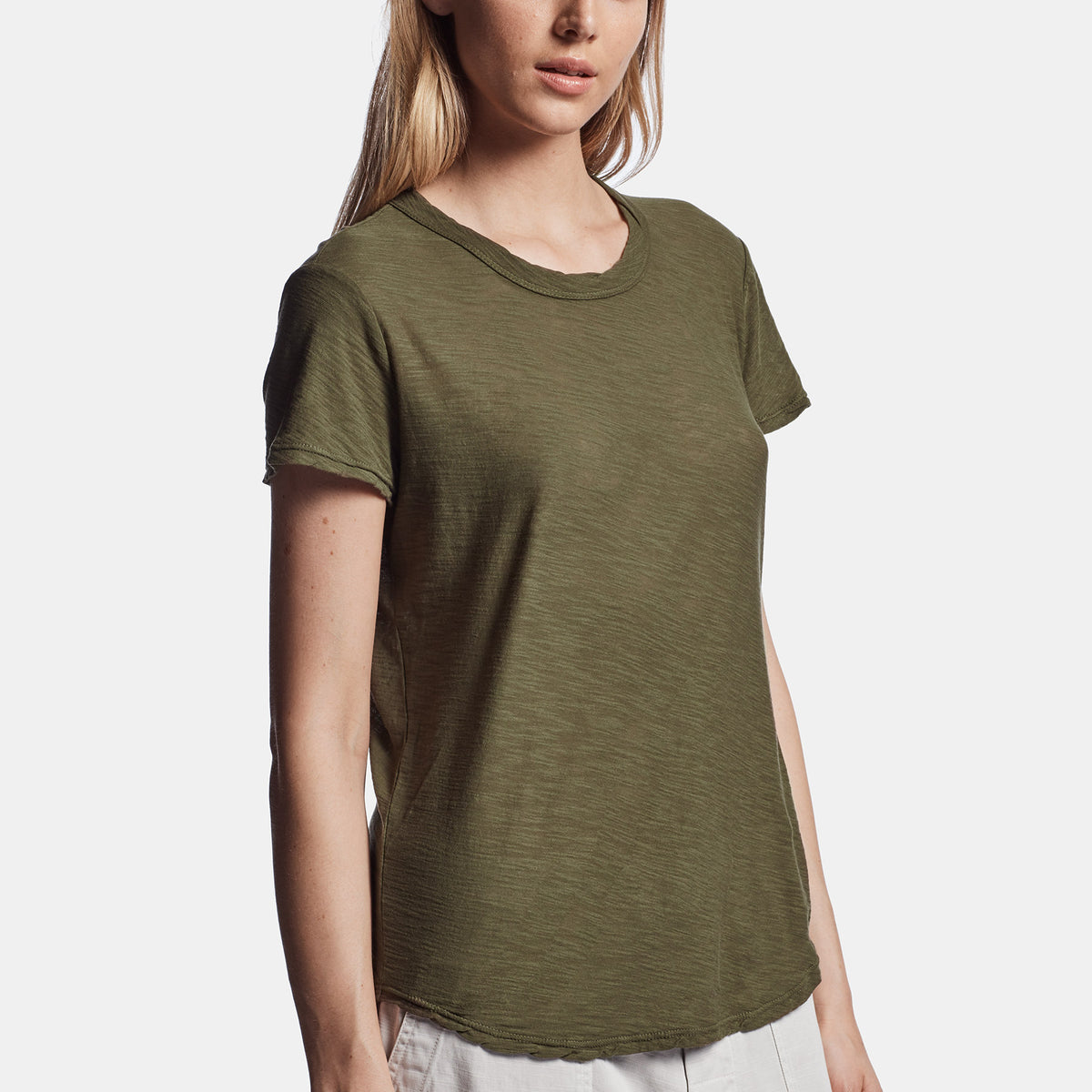 Sheer Slub Crew Neck Tee In Sergeant | James Perse Los Angeles
