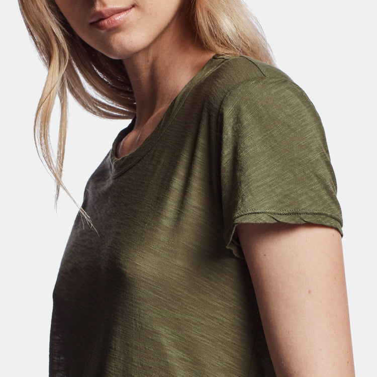 Sheer Slub Crew Neck Tee In Sergeant | James Perse Los Angeles
