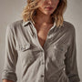 Sheer Slub Side Panel Shirt in Silt | James Perse Los Angeles 