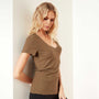 Sheer Slub Casual V Neck in Burdock | James Perse Los Angeles