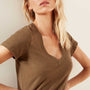 Sheer Slub Casual V Neck - Burdock | James Perse Los Angeles
