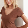 Sheer Slub Casual V Neck In Malt | James Perse Los Angeles