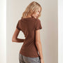 Sheer Slub Casual V Neck In Malt | James Perse Los Angeles