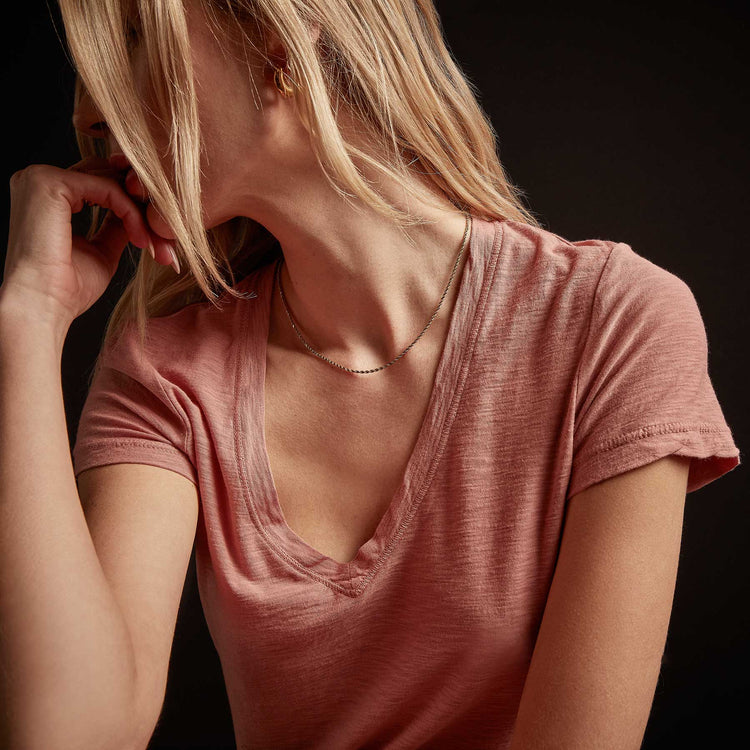 Sheer Slub Casual V Neck - Old Rose | James Perse Los Angeles