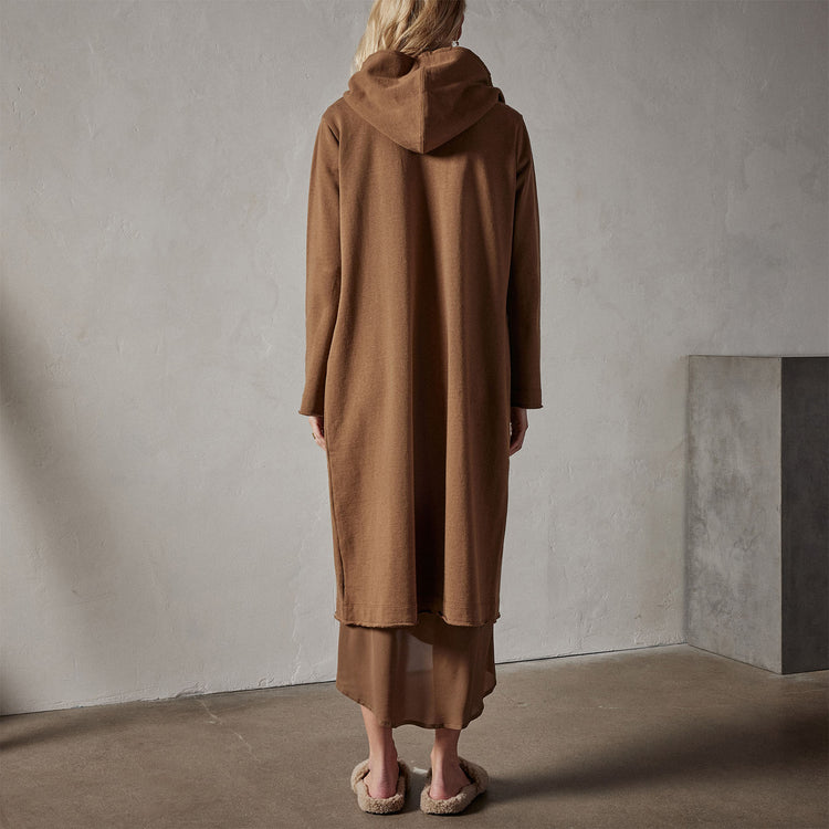 French Terry Hooded Coat in Acorn | James Perse Los Angeles 
