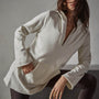 French Terry Hooded Tunic in Alabaster | James Perse Los Angeles