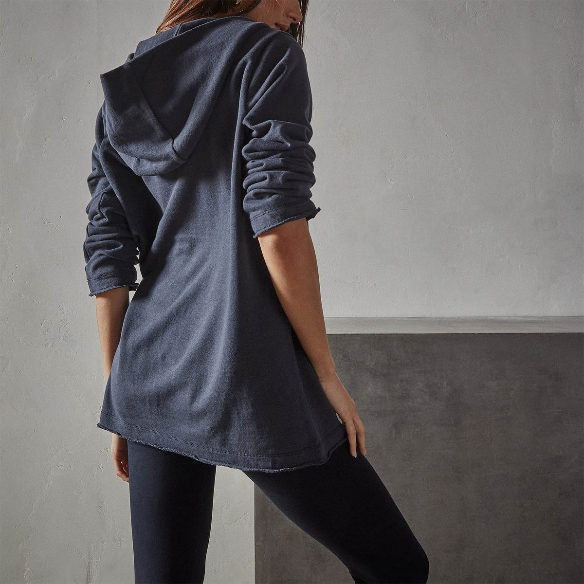 French Terry Hooded Tunic in Titan | James Perse Los Angeles