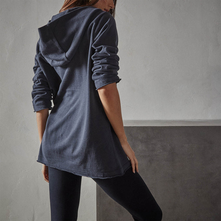 French Terry Hooded Tunic in Titan | James Perse Los Angeles