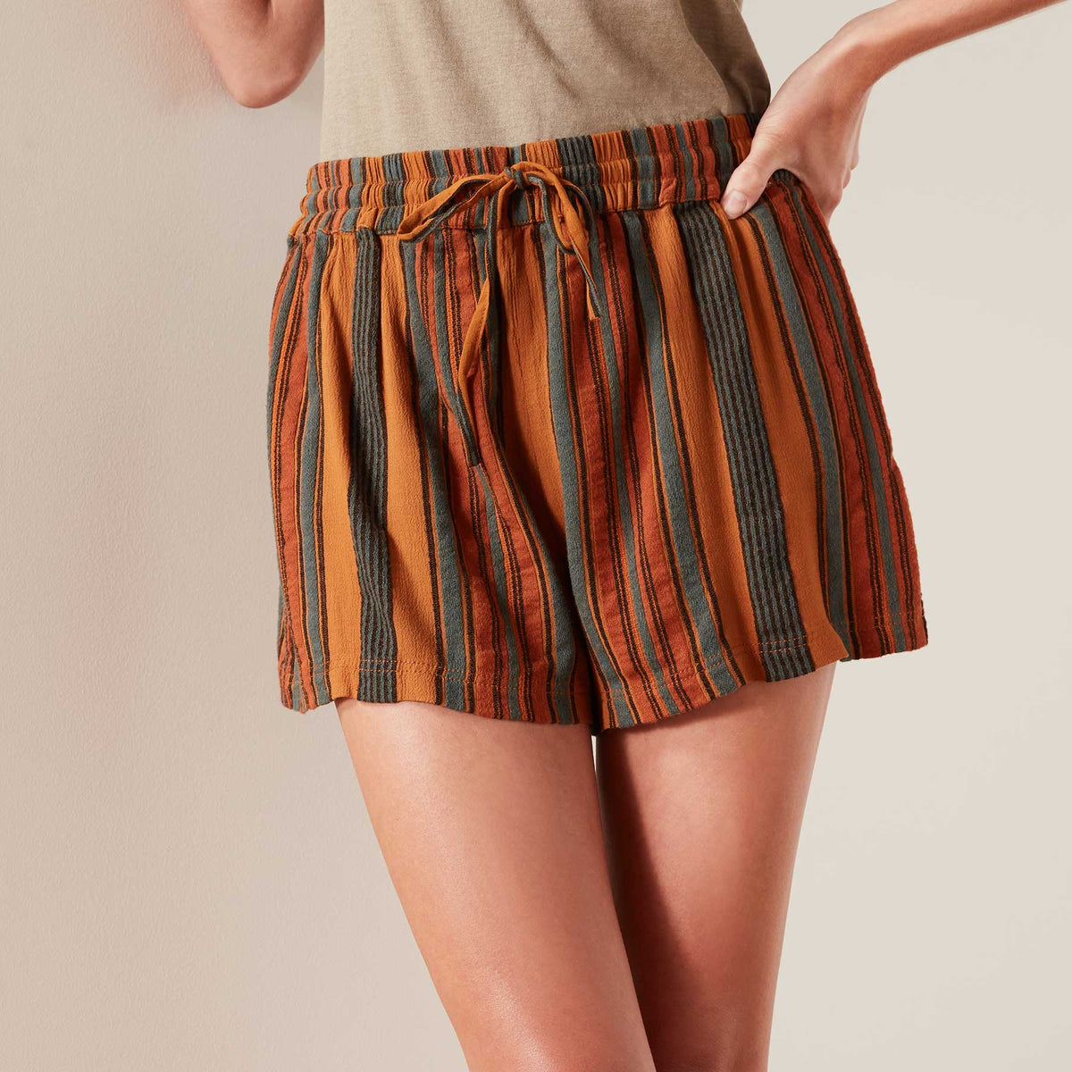 Vintage Striped Short In Amber Stripe | James Perse Los Angeles