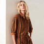 Short Vintage Striped Jumpsuit In Amber Stripe | James Perse Los Angeles