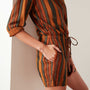 Short Vintage Striped Jumpsuit In Amber Stripe | James Perse Los Angeles