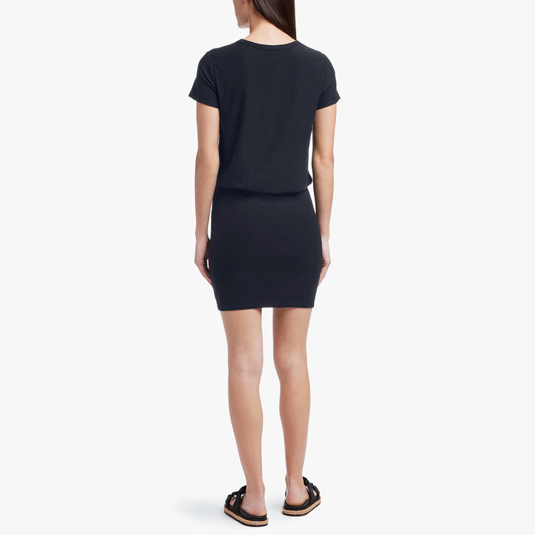 Stretch Jersey Blouson T Shirt Dress In French Navy | James Perse Los Angeles